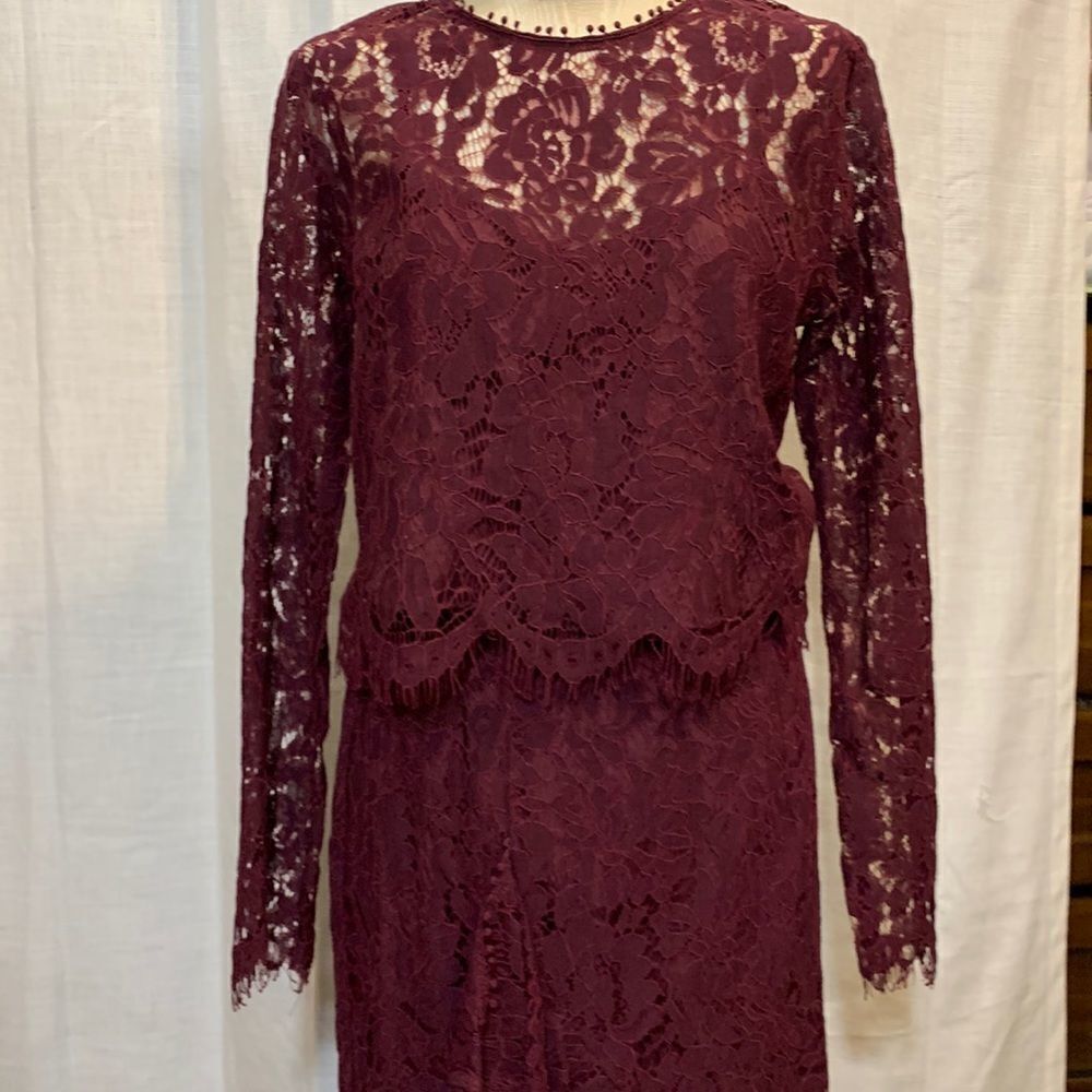 DO+BE TWO PIECE LACE SKIRT/TOP SET in purple